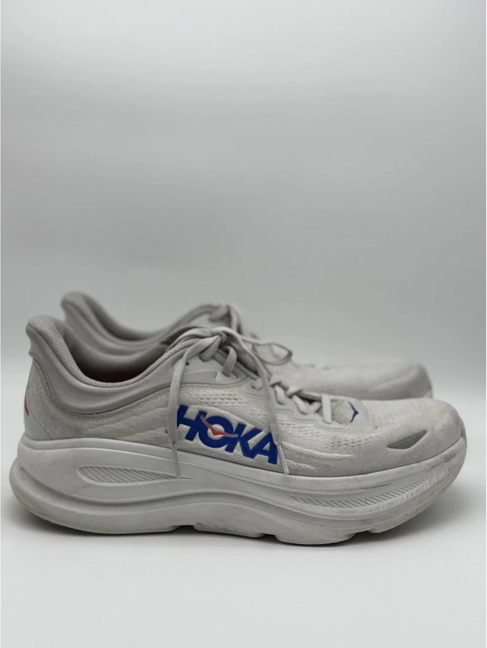 Hoka One One Bondi 9 Cosmic Grey Ultramarine Men's Running Shoes Size 12D White